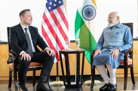 PM Modi Meet Elon Musk PM Modi Met Elon Musk In America Will Tesla