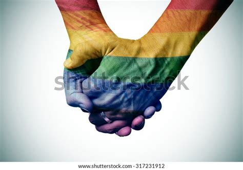 Closeup Gay Couple Holding Hands Patterned Stock Photo Edit Now 317231912