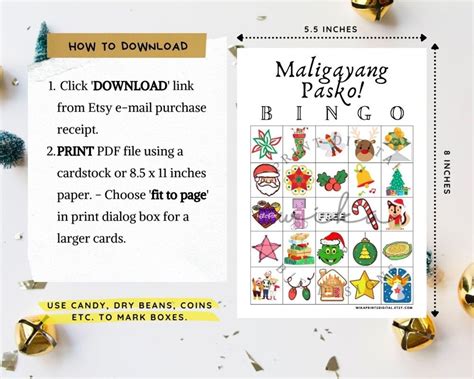 Pinoy Bingo Game 26 Cards Unique Filipino Christmas Images Printable ...