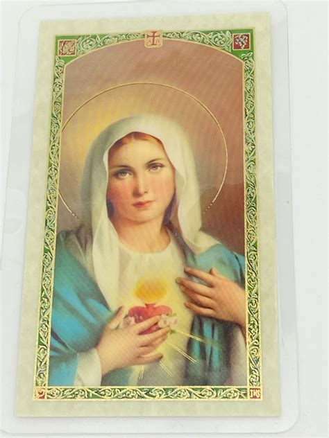 Consecration To Mary Laminated Holy Card Plastic Covered Unique Catholic Ts