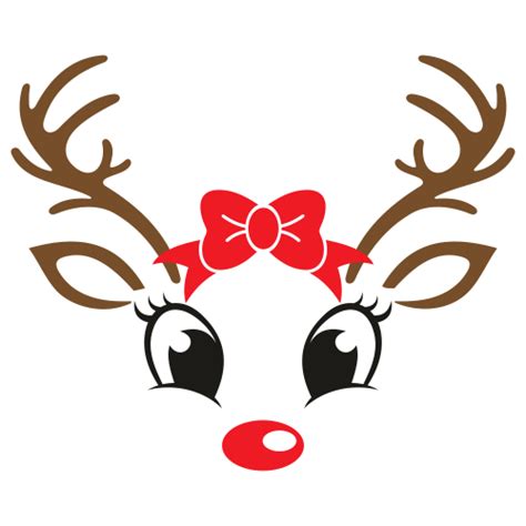 Cute Smiley Reindeer Svg Clipart Reindeer Face Svg Bundle Vector Files ...