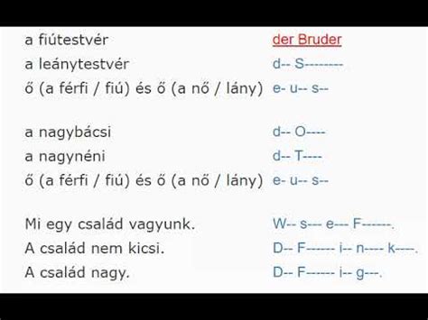 N Met Szavak Mondatok T Ma Csal D Familie Lecke Hanganyag