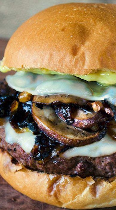 Mushroom Burger With Provolone Caramelized Onions And Aioli • Go Go Go