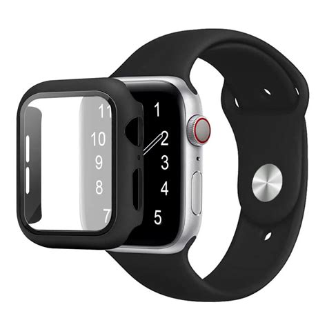 Etui Z Paskiem Silikonowym Do Apple Watch 44mm Czarne