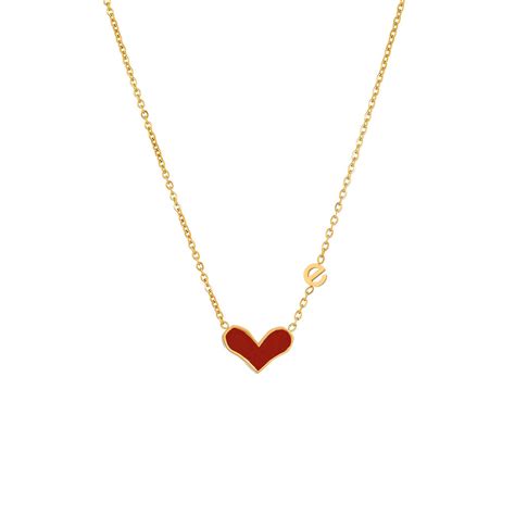 18K Gold Plated Stainless Steel Heart Necklace Intensity SKU 88005