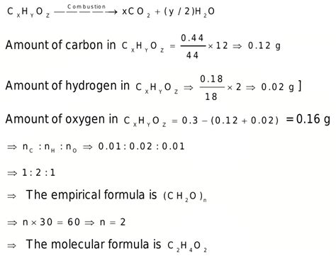 2 0 30g Of An Organic Compound Containing C H O On Combustion Gives