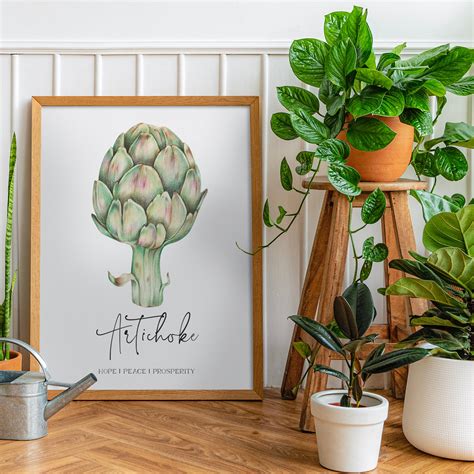 Artichoke Wall Art Print Printable Artichoke Poster Vintage Artichoke Print Minimalist