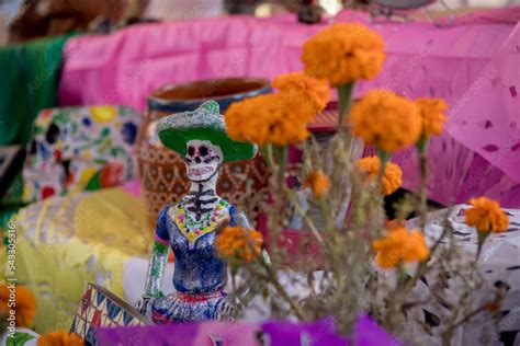 dia de muertos en el pueblo mágico de tlaquepaque jalisco méxico Stock