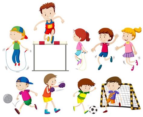 Enfants Pratiquant Diff Rents Sports Art Vectoriel Chez Vecteezy