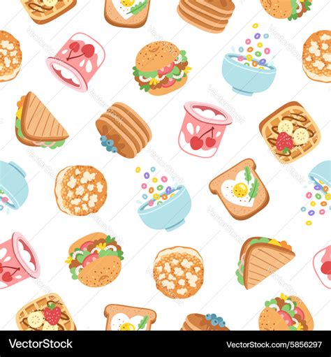 Breakfast Seamless Pattern Royalty Free Vector Image