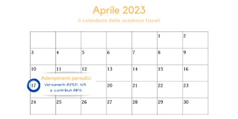 Adempimenti Periodici IVA IRPEF E INPS La Scadenza Del 17 Aprile 2023