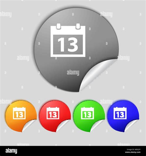 Kalender Zeichen Symbol Tage Monat Symbol Datum Button Set Farbe