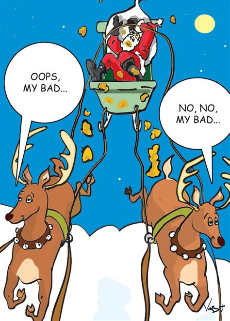 Pooping Reindeer My Bad Funny Christmas Card 1517 Etsy