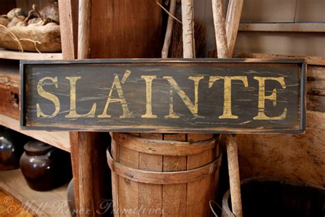 Early Looking Antique Primitive Small Slainte Wooden Sign Etsy Uk