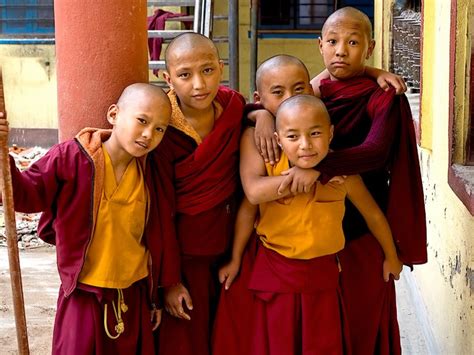 Photo Novice Monks At Sakya Tharig Monastery In Kathmandu Nepal