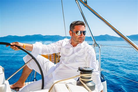 Man Sailing With Sailboat Stock Photo Royalty Free Freeimages