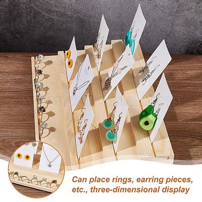 Wholesale Nbeads Tier Wood Jewelry Display Riser Stands Pandahall