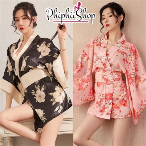 Jual Premium Kimono Jepang Kostum Cosplay Lingerie Sexy Bahan Ice Silk