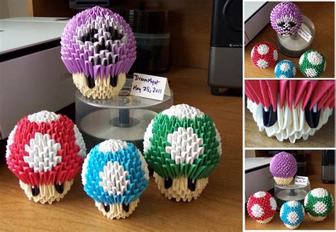 Mushroom Kingdom - 3D Origami by o0DreamMyst0o on DeviantArt