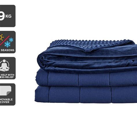 Nnekge Mink Dot Weighted Cotton Blanket Navy 9kg Bunnings Australia