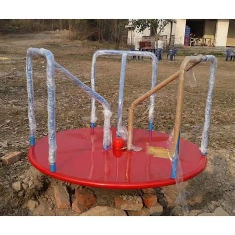 Revolving Red Base Mild Steel Merry Go Round Size 5x3 5 Feet Dxh