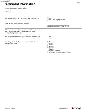 Fillable Online Follow Up Questionnaire Participant Information Follow