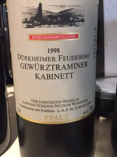 Vier Jahreszeiten Dürkheimer Schenkenböhl Gewürztraminer Kabinett Vivino