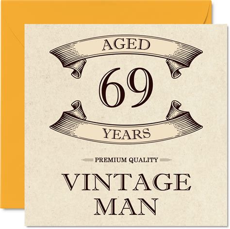 Vintage 69th Birthday Cards For Men Aged 69 Years Fun Birthday Card