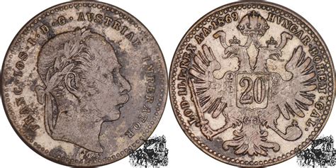 20 Kreuzer 1869 Österreich f vz MA Shops