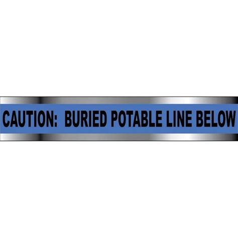 Nmc Bpw Detectable Underground Tape Caution Potable Water Line Below