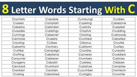 8 Letter Words With C Archives Vocabulary Point