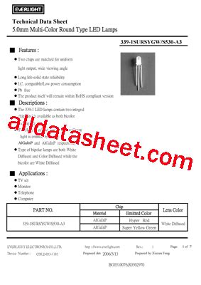 Sursygw Datasheet Pdf Everlight Electronics Co Ltd