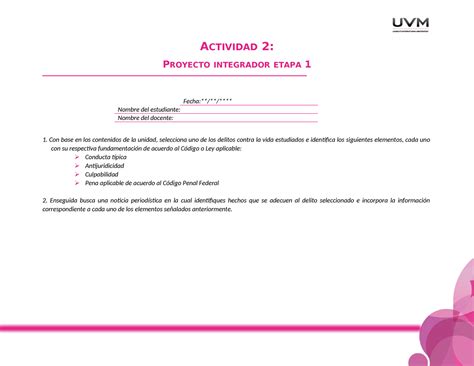 U1 Proyecto Integrador E1 EPD ACTIVIDAD 2 PROYECTO INTEGRADOR ETAPA