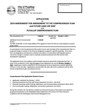 Fillable Online Cityofpuyallup Future Land Use Map Amendment