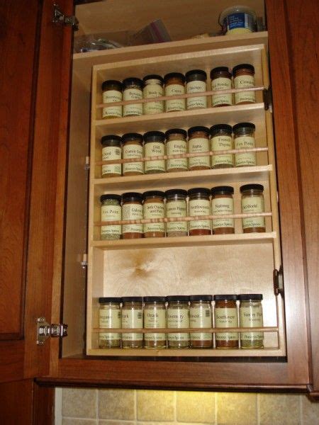 Hinged Spice Rack Twin Spice Pullouts Flanking Cook Top Base Spice