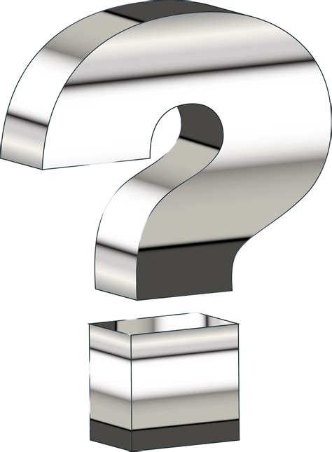 Clipart Reflective Chrome 3d Question Mark