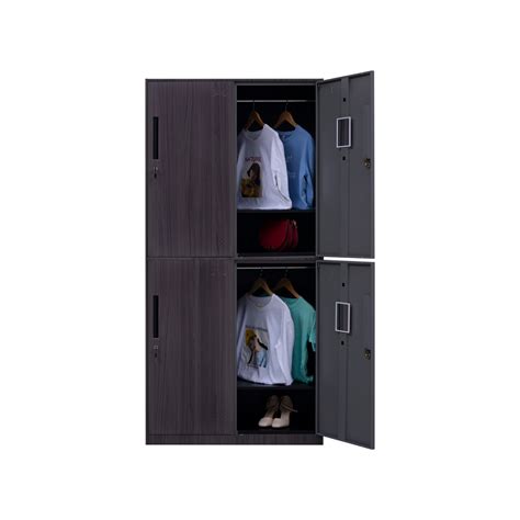 Door Steel Locker Double Swing Door Wardrobe Metal Closet Cabinet