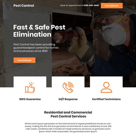 Pest Control Responsive Landing Page Designs Templates For Leads