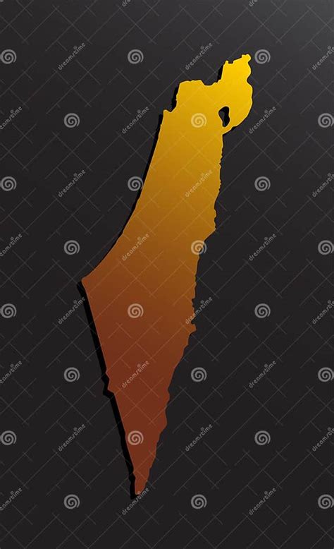 East Country Israel Map Vector Template Near East Stock Vector