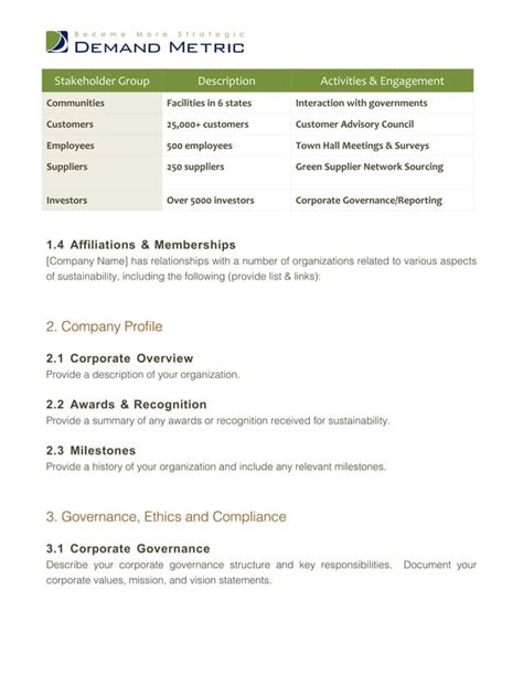 Sustainability Report Template