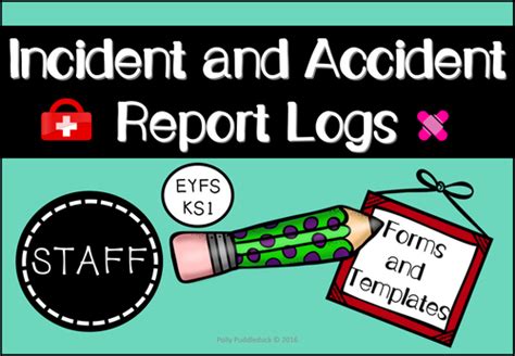 Incident And Accident Report Logs Eyfs Foundation Stage Settings Teaching Resources