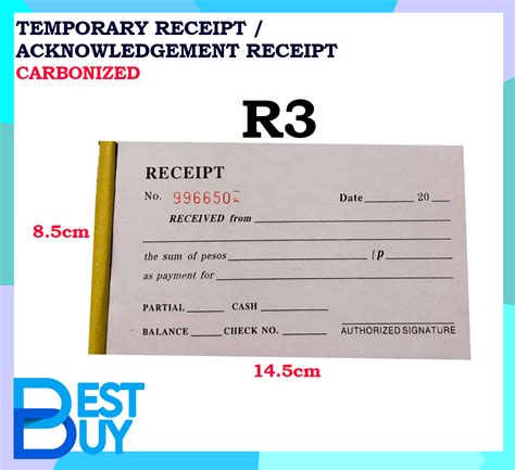 Temporary Acknowledgement Receipt Resibo Carbonize 2 Ply Lazada Ph