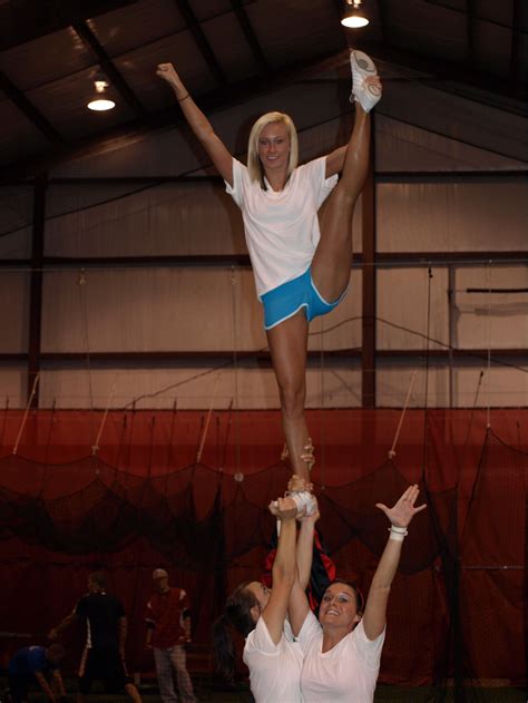 Heel Stretch Northern Oklahoma College Cheer Stunts Heel Stretch