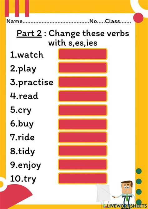 Verb S Es Ies Worksheet