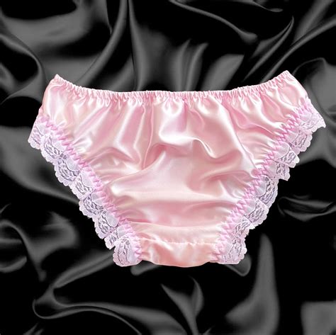 Neuf Satin Dentelle Sissy Frilly Complet Culotte Bikini De Culotte Sous