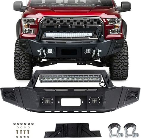 Tuparts Front Bumper Compatible For 2009 2014 For Ford F 150 With D Ring And Led Lights And Winch