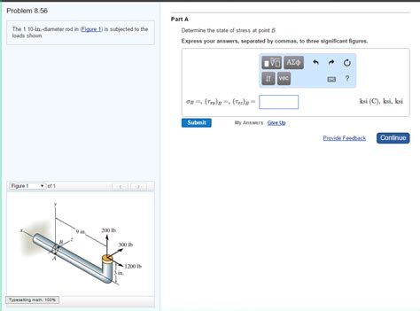 Solved The 110 In Diameter Rod In Figure 1is Subjected