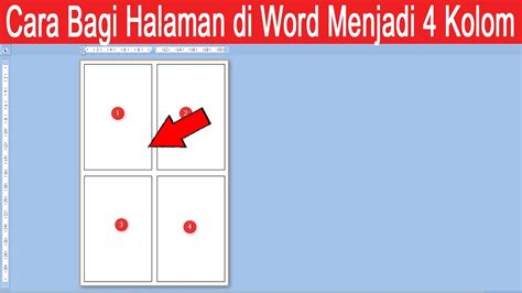 Cara Membagi Kertas Di Word Menjadi 4 Bagian YouTube