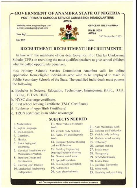 Anambra State Teachers Recruitment Portal Anambrastate