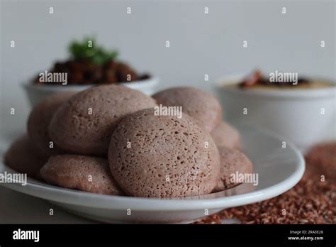 Navara Rice Idly Served Black Chickpea Curry Steamed Savoury Rice Cake